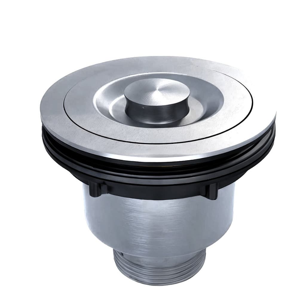 Válvula Pia Cozinha 4 1/2 Inox 304 Com Cesto Removível Ralo-Smile
