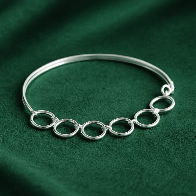 Bracelete com Argolas Lisas em Prata 925