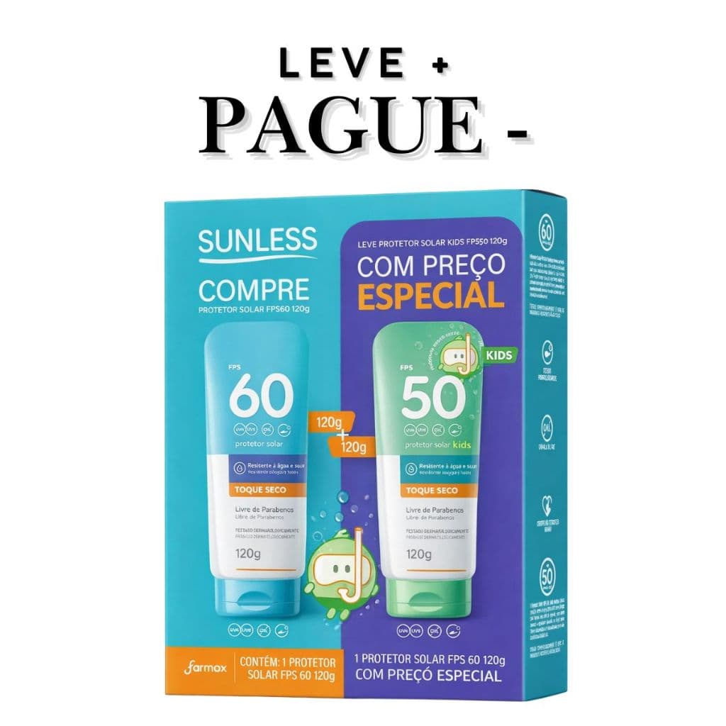 Kit Protetor Solar Corporal FPS50 + Protetor Solar Kids FPS60 - Promoção