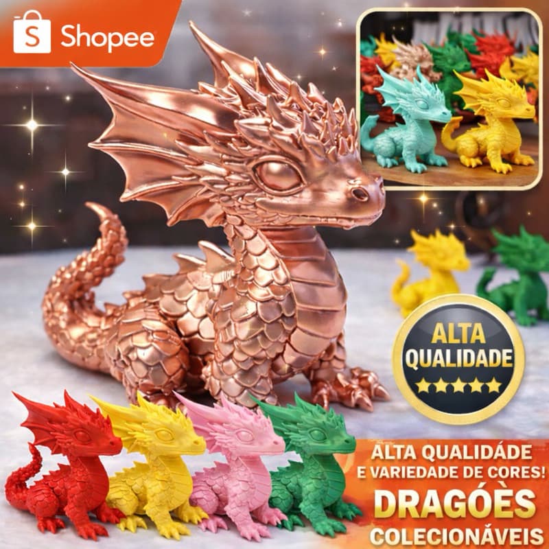MINI DRAGÕES COLECIONÁVEIS | FIGURA 3D DECORATIVA