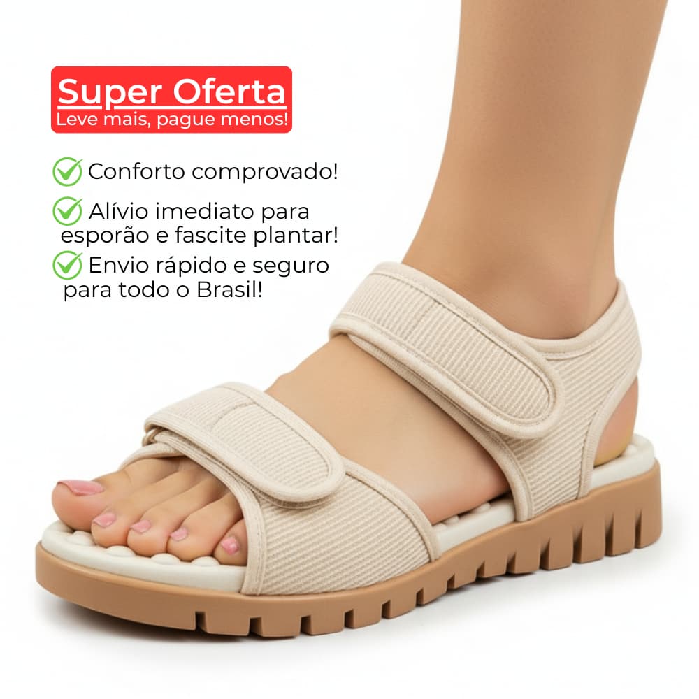 Sandália Ortopédica Feminina Papete Anatômica Massageadora Ultra Conforto Leve Macia