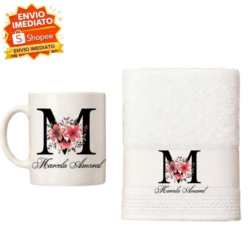 Kit Presente Caneca 325ml + Toalha Personalizada | Presente Criativo Completo