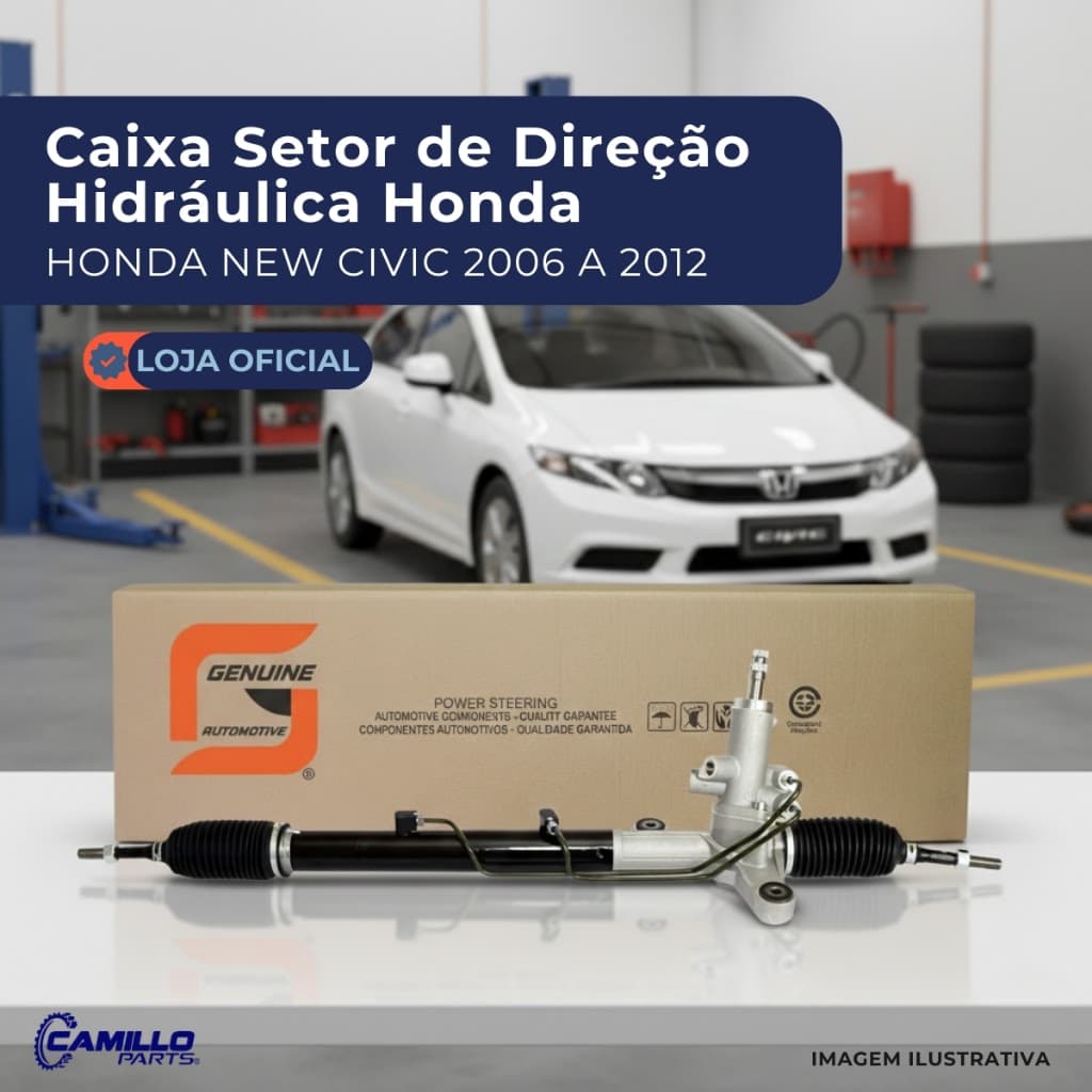Caixa Setor Direção Hidráulica Honda New Civic 2006 2012 Alta Durabilidade Segurança Condução