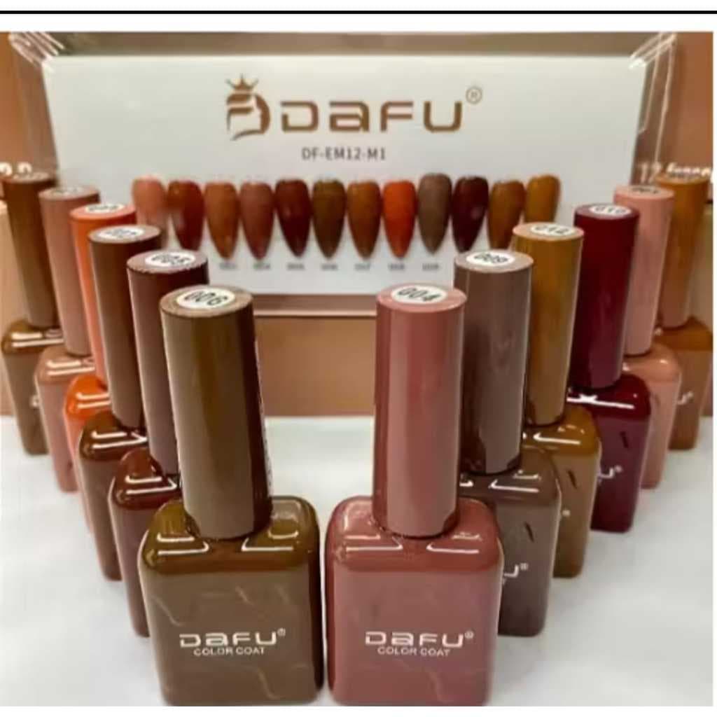 Kit com 12 Esmaltes em Gel Tons de Marron DAFU - Coleção Completa