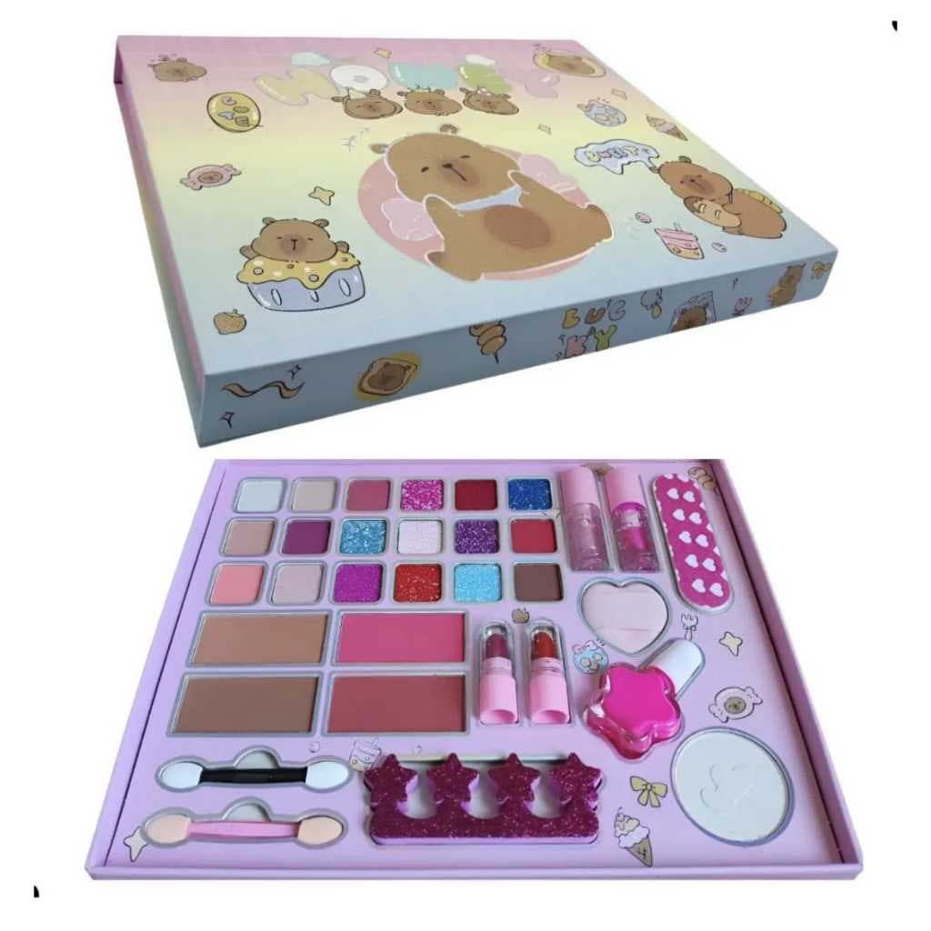 Kit Maquiagem Capivara com espelho - Diversão e beleza garantida