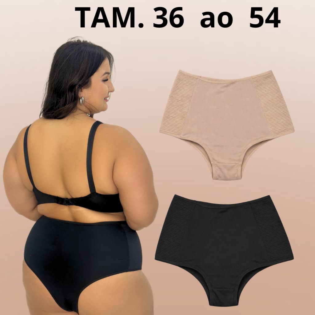 Cinta Alta Compressão lateral Microfibra Reduz Medidas Pós Parto Cirurgica Plus Size Reduz Culote