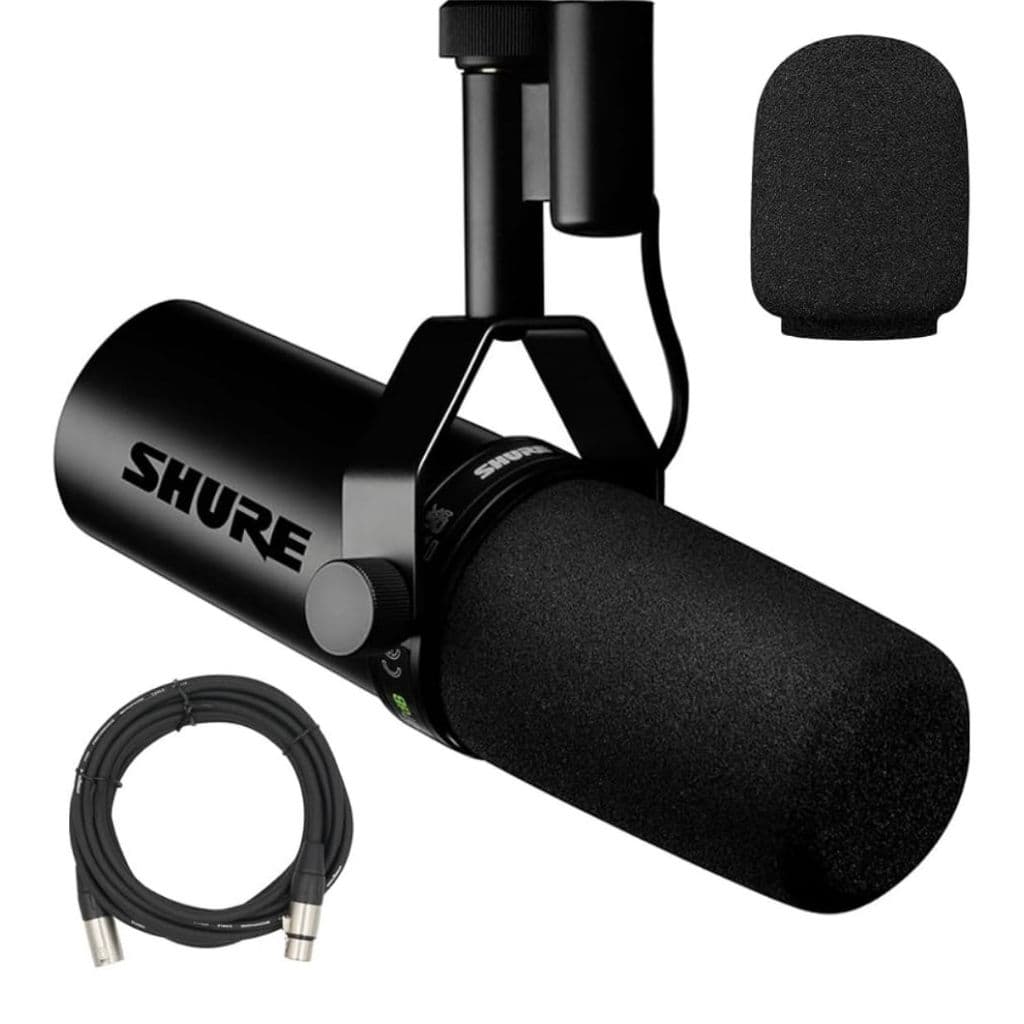 Microfone Shure SM7B Dinâmico Profissional para Estúdio Podcast Streaming Gravação Vocal XLR