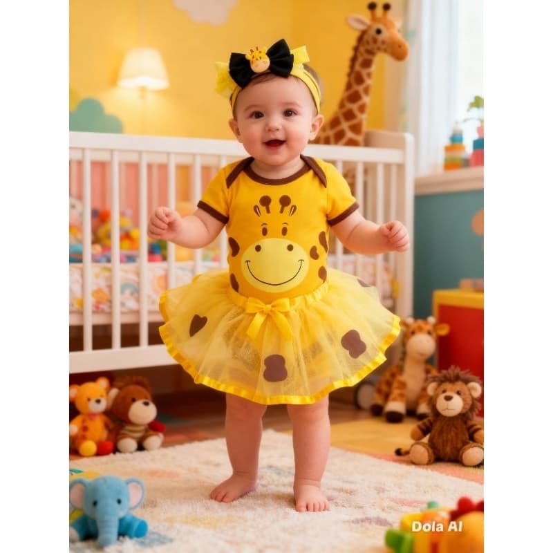 Body Bebe Girafa Fazendinha Girafinha Temático/Mesversário
