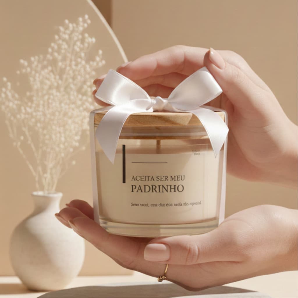 Vela Aromática Convite Padrinho Casamento Batizado Formatura 100g