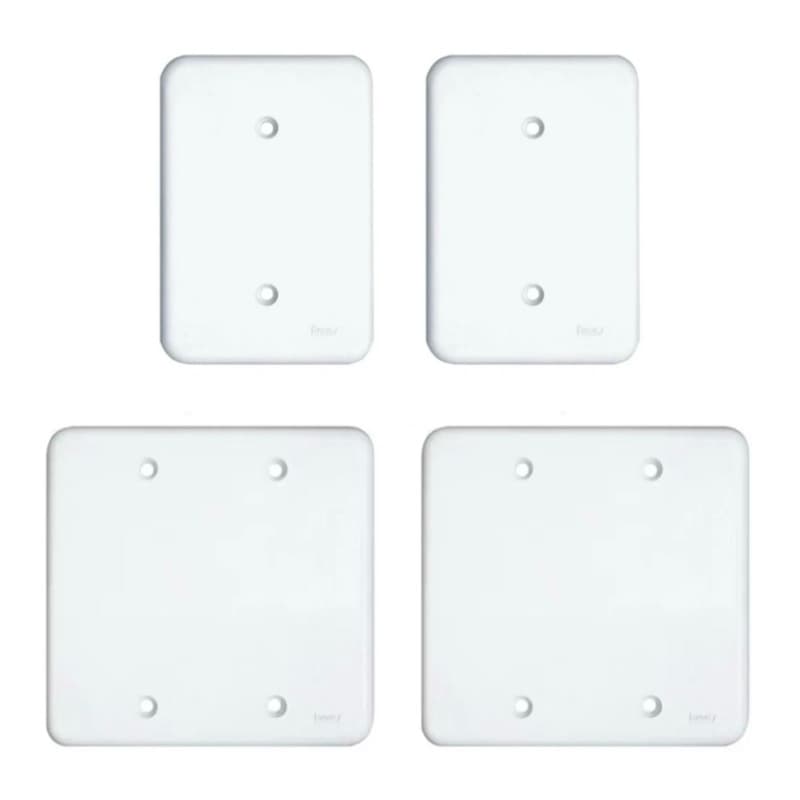 Kit 2 Espelho Placa Cega 4x2 ou 4x4 Interruptor Tampa Branca Quadrada para Fechar Tomada sem furo Elétrico Radial Pollar