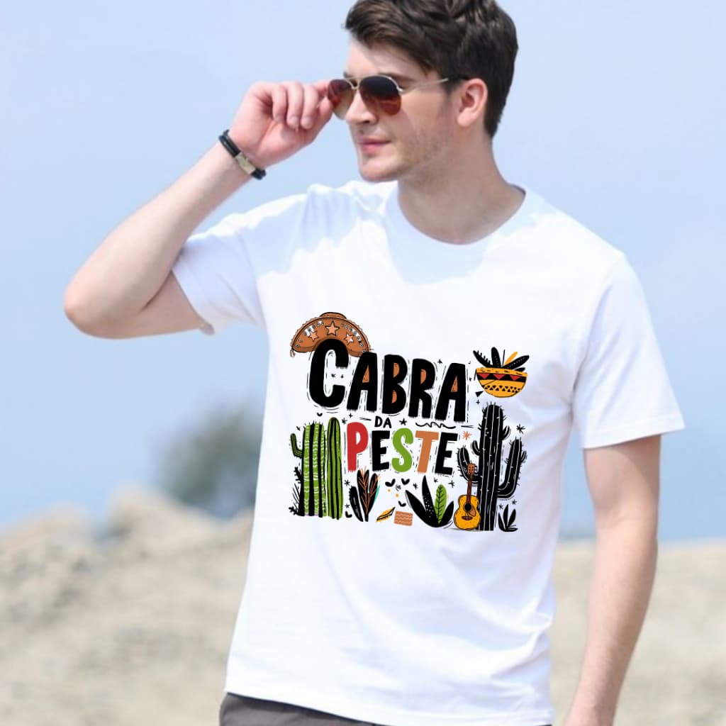Camiseta Masculino Frase Nordestina Cabra Da Peste Casual Sertão