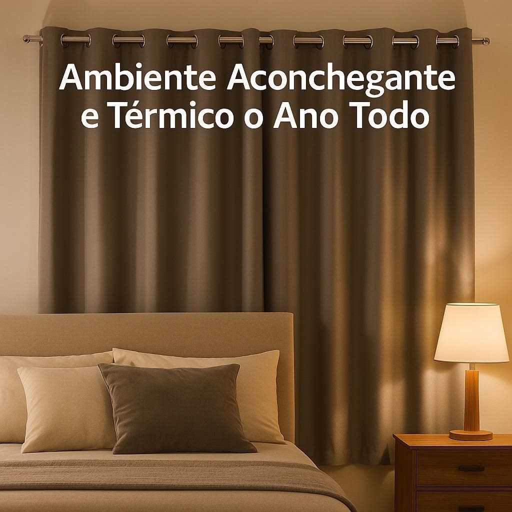 Cortina Blackout Sala Quarto 2,80x1,60m 100% Blecaute Anti-Térmica Corta Luz Tecido Luxo Premium
