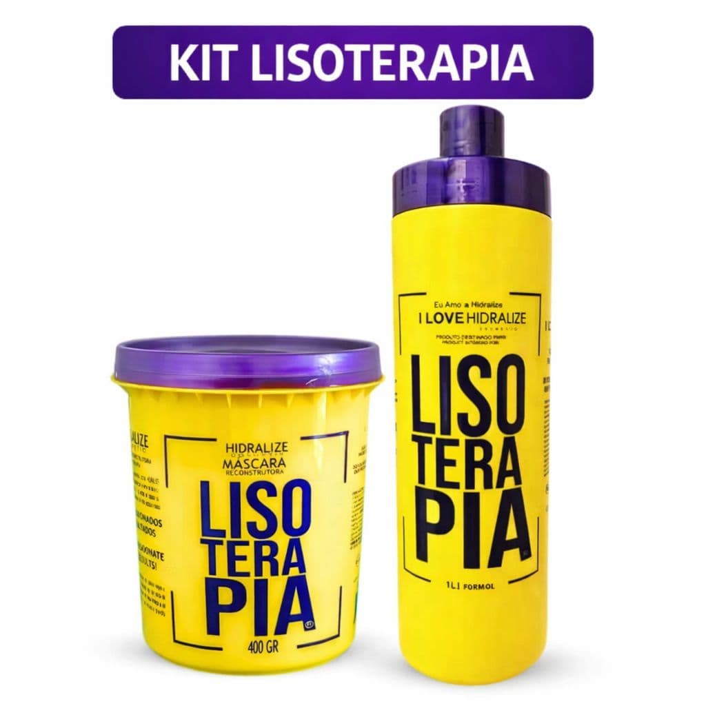 Kit Lisoterapia Hidralize Sem Formol–Progressiva Orgânica 1l + Máscara Reconstrutora 400g| Hidratação Intensiva e Brilho