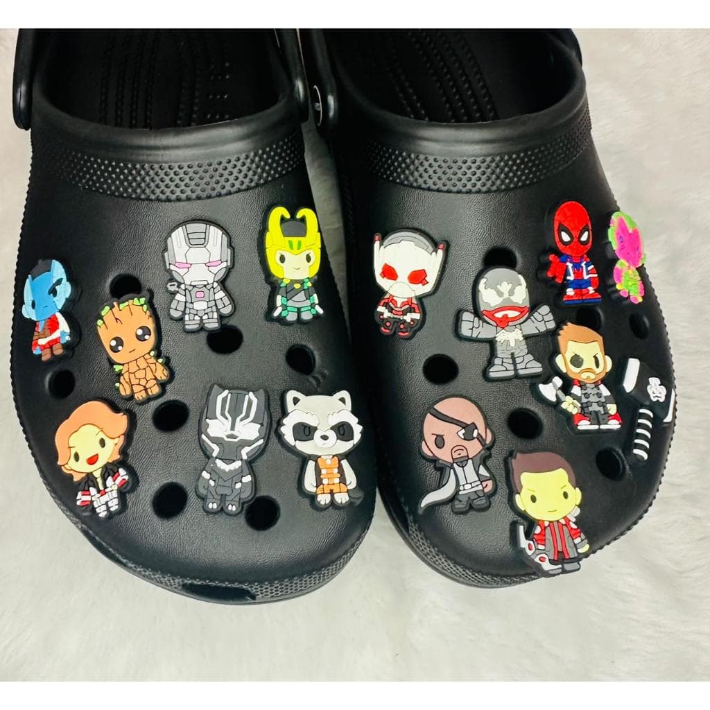 Kit 4 a 12 Pins Emborrachados para Babuche - Personagens Heróis Marvel