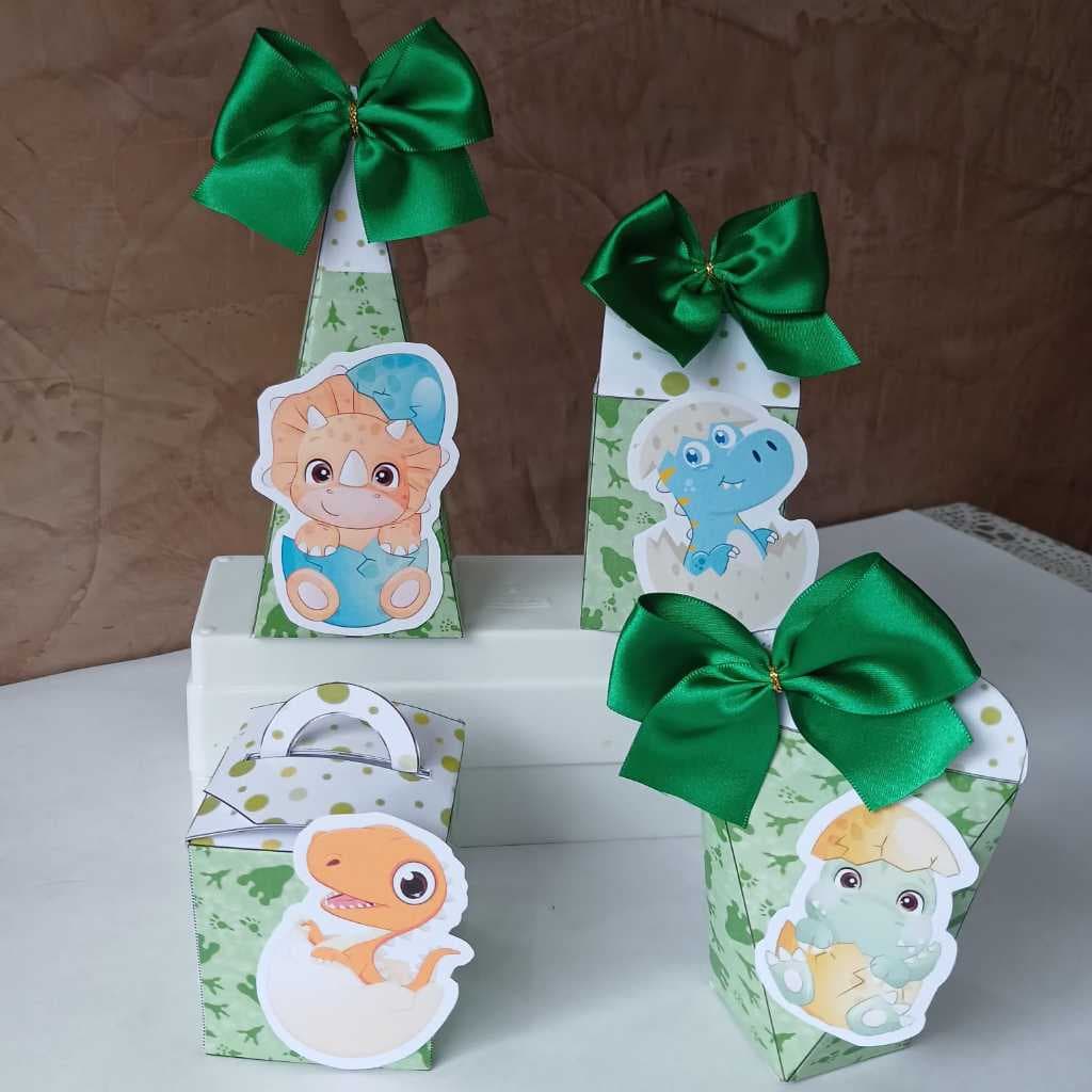 Kit Festa PEGUE E MONTE DINOSSAURO | Caixinhas Personalizadas | Lembrancinha Infantil