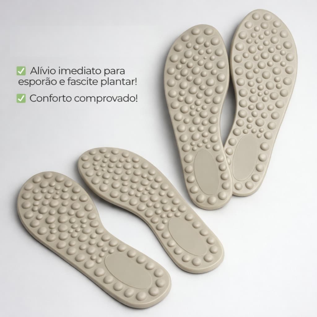 Palmilha Ortopédica Anatômica Confortável Para Esporão e Fascite Plantar Anti Impacto.
