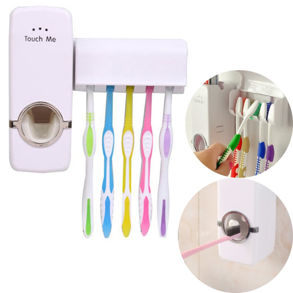 Dispenser Aplicador Creme Dental Pasta Dente Suporte Escovas