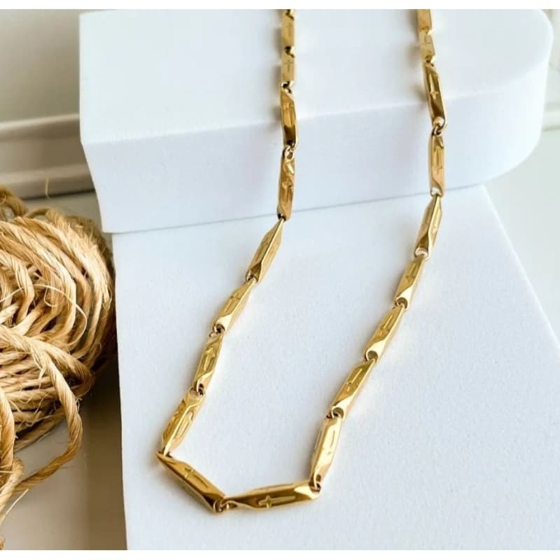 Corrente Cordão Masculino Aço Inoxidável 316l Dourado ou Prateado 60 Cm