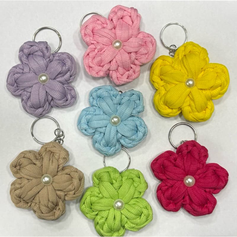 Kit Chaveiros Flor Para Lembrancinhas Aniversário, Maternidade, Chá de Bebê - Datas Especiais - Fio De Malha