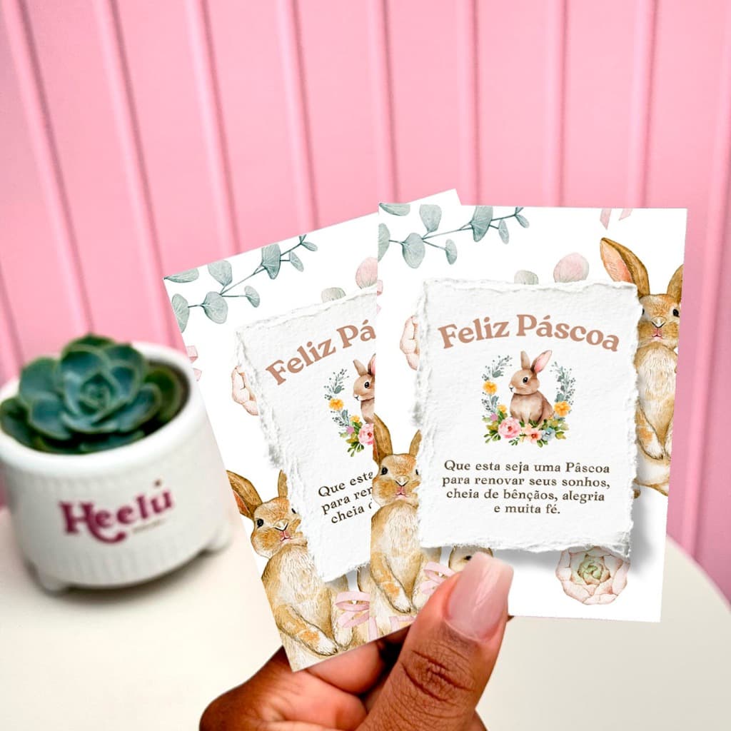 50/100 Folhetos Feliz páscoa - Que seja uma páscoa - Pronta entrega 7x10cm
