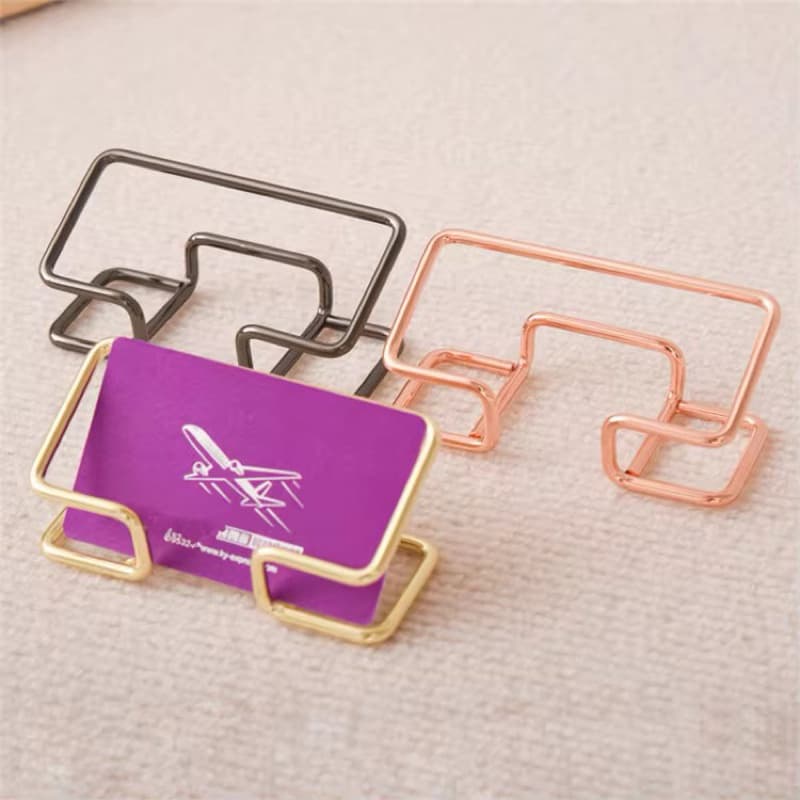 Porta-Cartões De Metal Organizador Mesa Trabalho Moderno