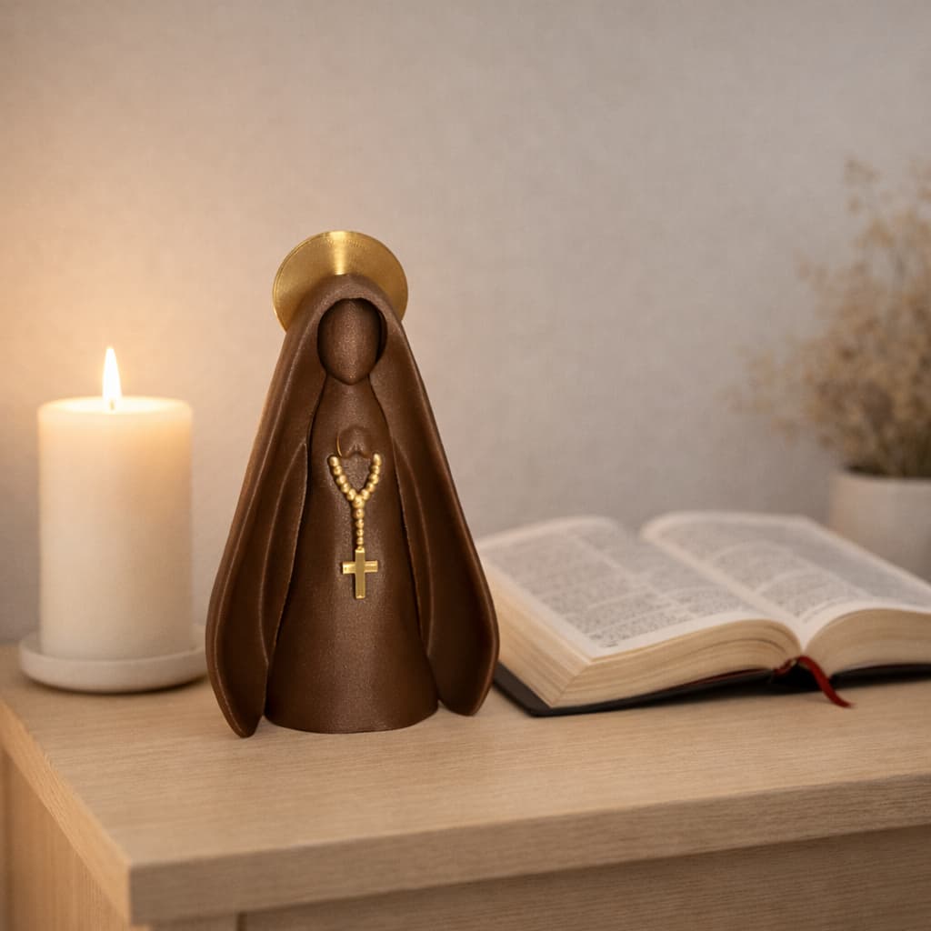 Imagem Nossa Senhora Decorativa Minimalista | Escultura Religiosa Católica| Batizado | Sala/Quarto