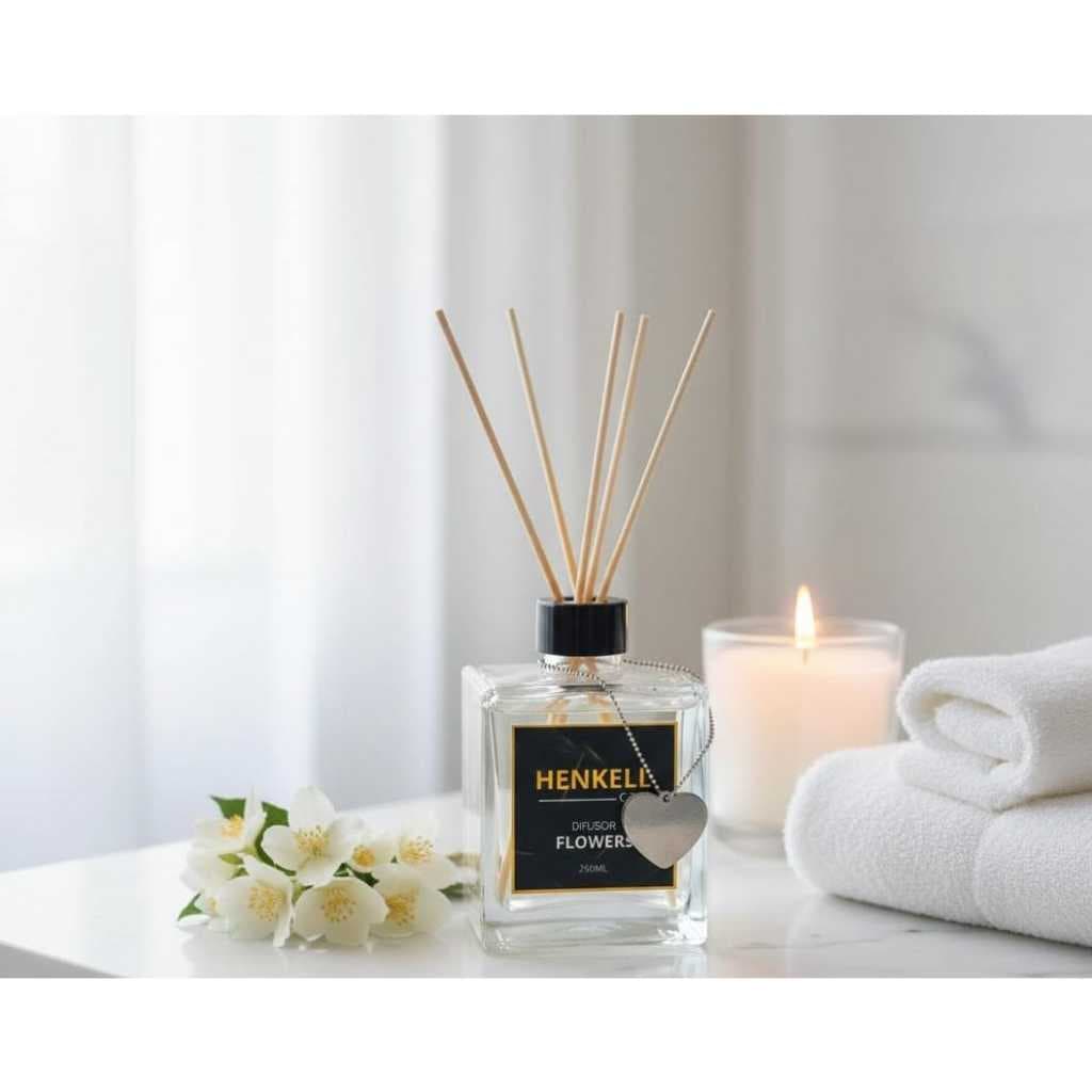Difusor de Aromas Floral 250ml com Varetas | Aromatizador de Ambiente