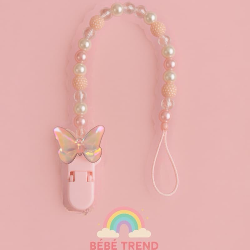 Prendedor chupeta personalizado com nome borboleta cintilante