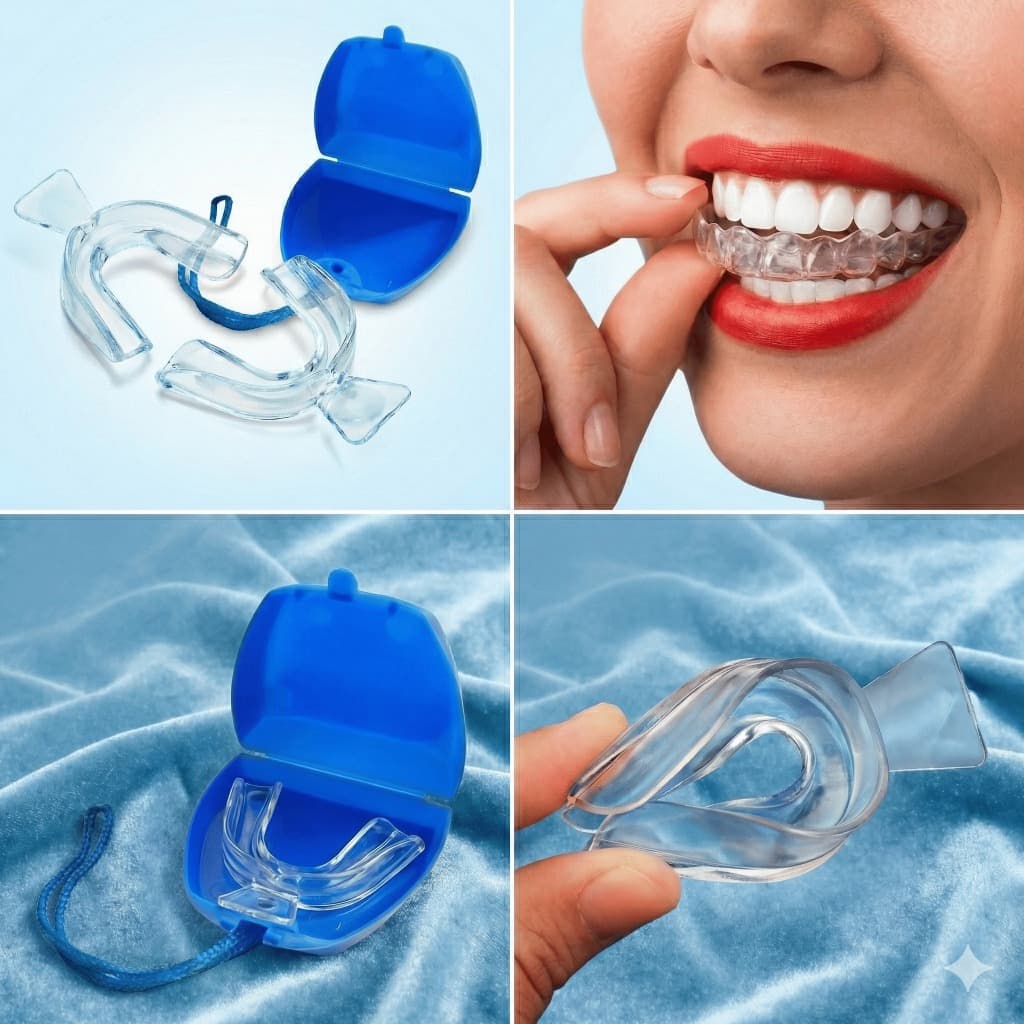 2/4/6 unidades (1/2/3 pares) + Estojo | Moldeira Molde Silicone Protetor Bruxismo