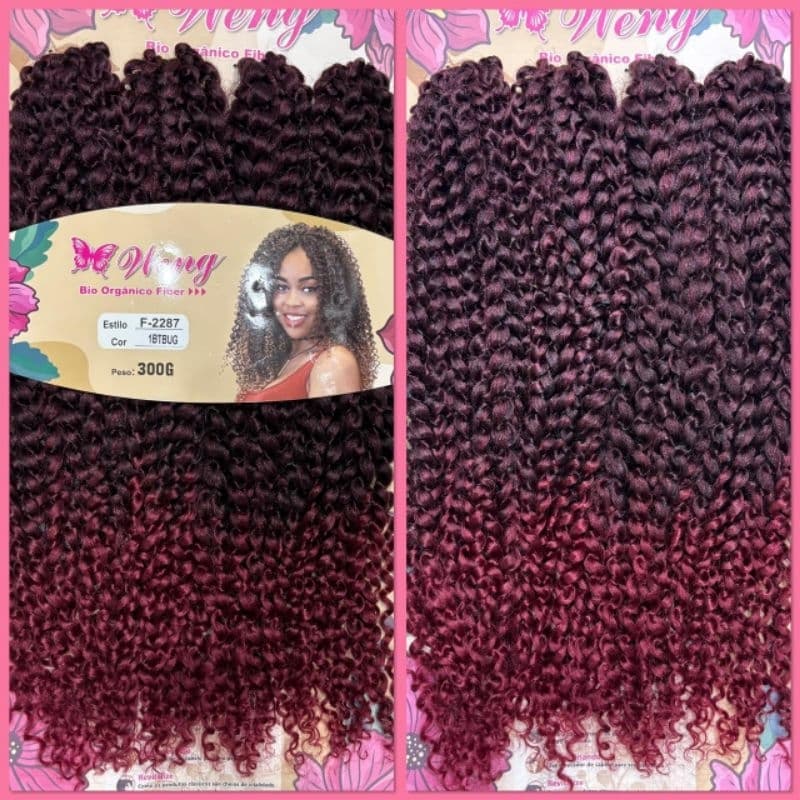 ￼Cabelo Bio Fibra Crochet Braids Encaracolado Weng 50cm 300gramas (2287 Flor)