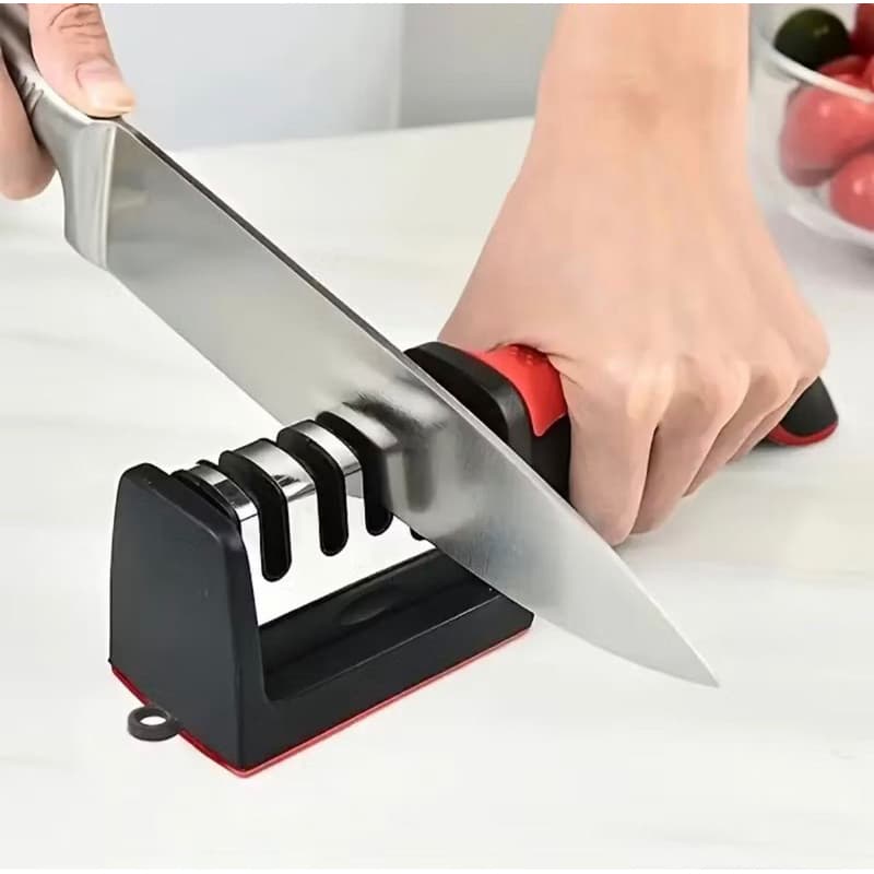 Amolador de Facas e Tesouras Profissional em Aço Inox - Afiador de Facas e Tesouras 4 em 1