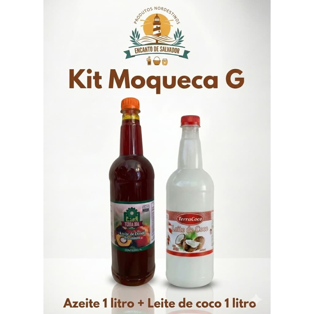 Azeite de Dendê Terra Boa 1 litro + Leite de Coco Terra Coco 1 litro: Kit Moqueca G! Direto de Valença - Bahia.