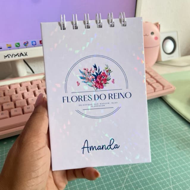 5 Blocos A6 10x15cm personalizado e com acabemento holográfico bloquinho bloco caderneta bloco de bolso