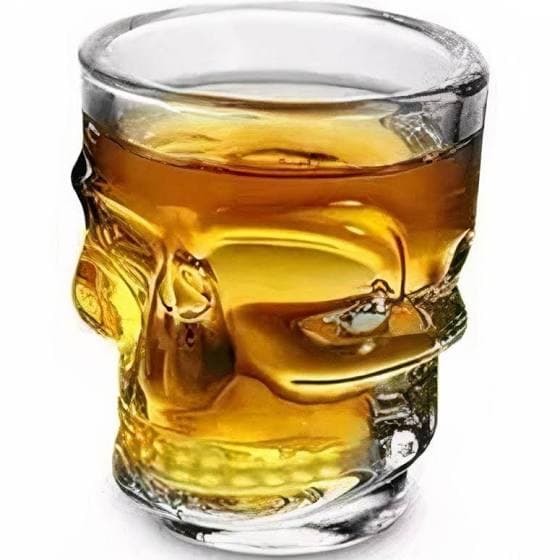 COPO de vidro de whisky shot caveira