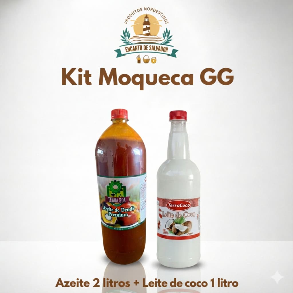 Azeite de dendê Terra Boa 2 litros + Leite de Coco Terra Coco 1 litro: Kit moqueca GG! Direto de Valença - Bahia!