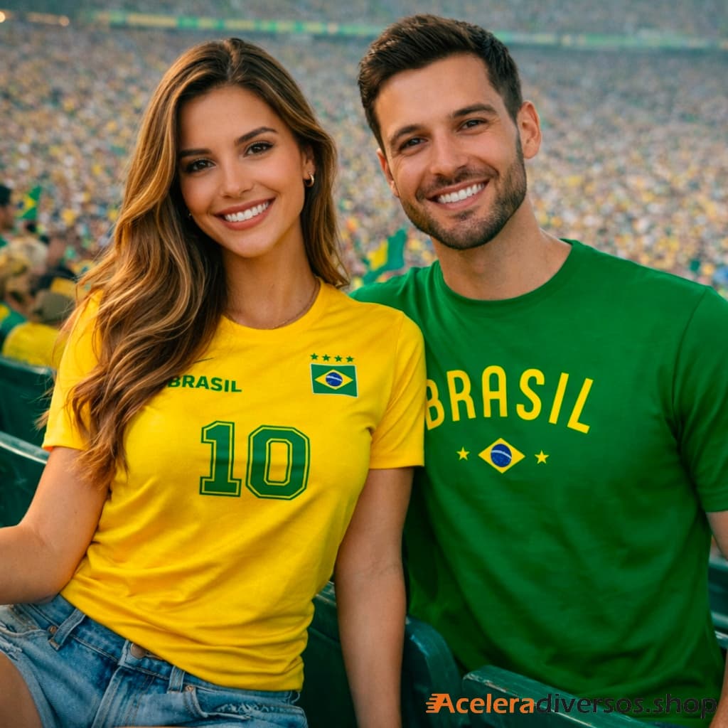 Camisa Brasil Masculina Unissex 100% Algodão Roupas Leves Uso Diário Camiseta estampada DTF