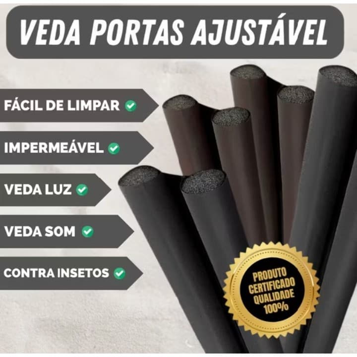 Veda Porta 70/80/90cm Rolinho Duplo Impermeável Anti Insetos Bichos Poeira