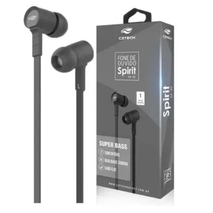 Fone De Ouvido com fio intra auricular Preto In-ear C3tech Spirit Ep-05bk - Tk