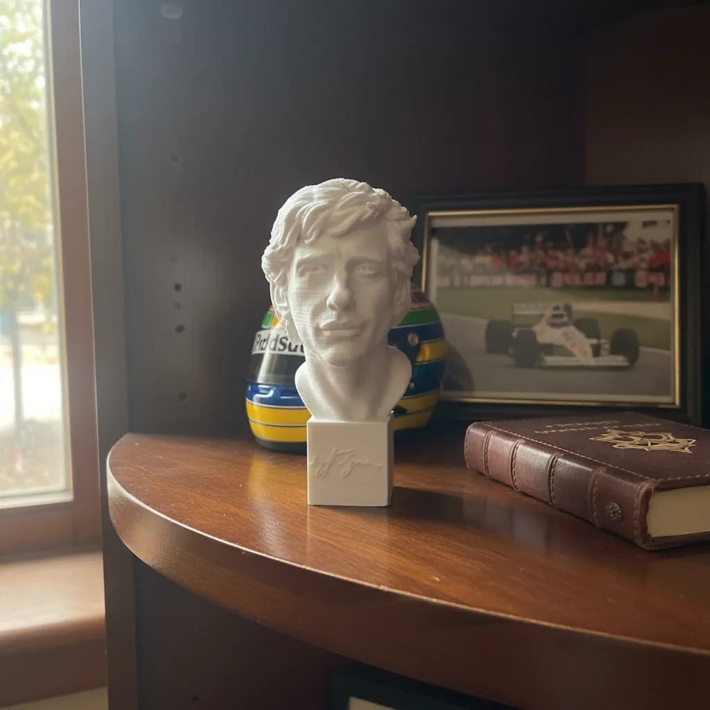 Ayrton Senna - Busto Colecionável - Decoração Formula 1 - Maior Piloto da História