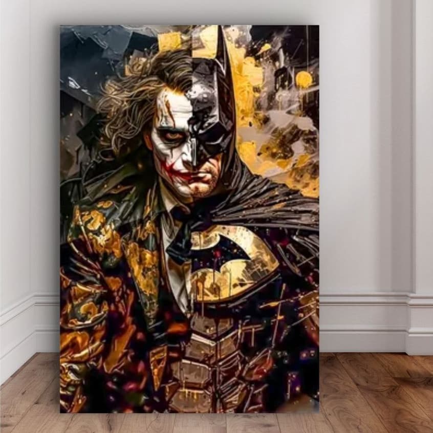 Quadro Decorativo 110x80 Batman Coringa DC Hall Casa Sala Quarto Decoração Parede Mdf Grande