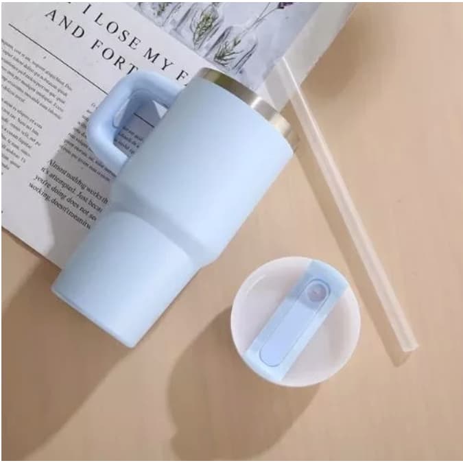 KIT8/9 Copo Termico Isolado A Vácuo 14oz 420ml Garrafa Inoxidável Com Alça Portátil