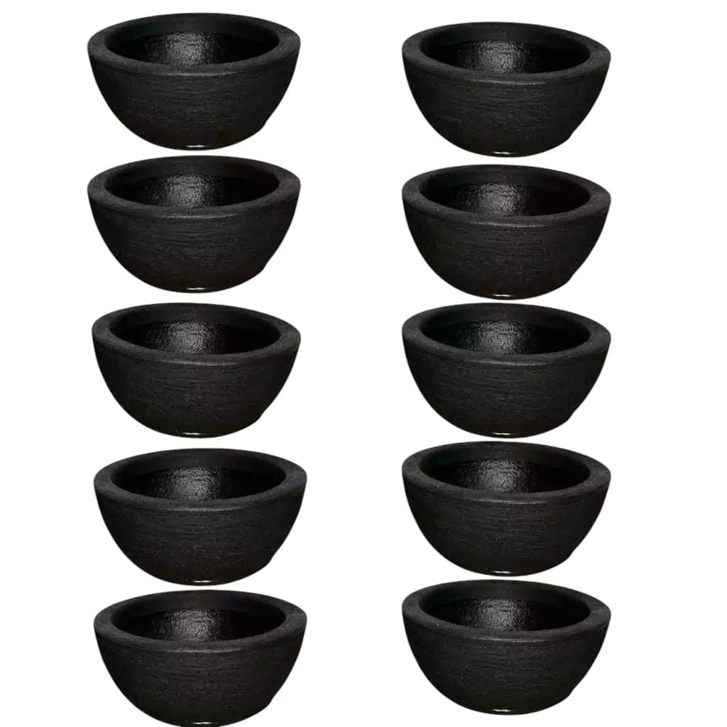 Kit Com 10 vasos Bacia Mini Polietileno Para Plantas Cactos e Suculentas com Prato Luxo Decor