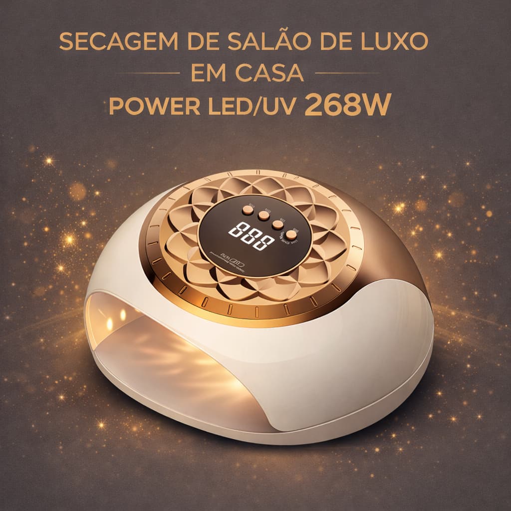 Cabine de Unha Sun S9 268W LED UV 57 LEDs Profissional Secagem Rápida Gel