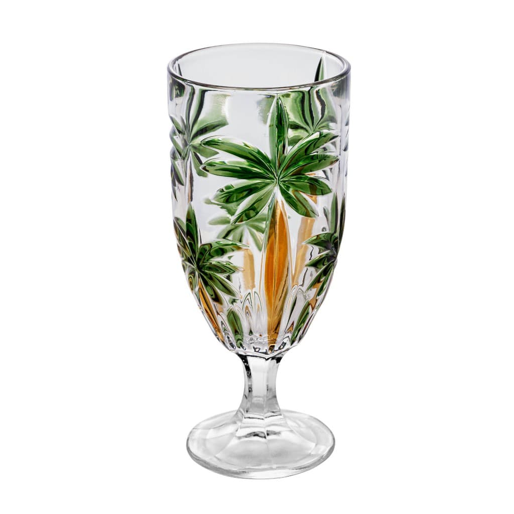 Wolff Taça Palm Tree Handpaint 450ml Cristal Ecológico Sofisticação e Qualidade Premium