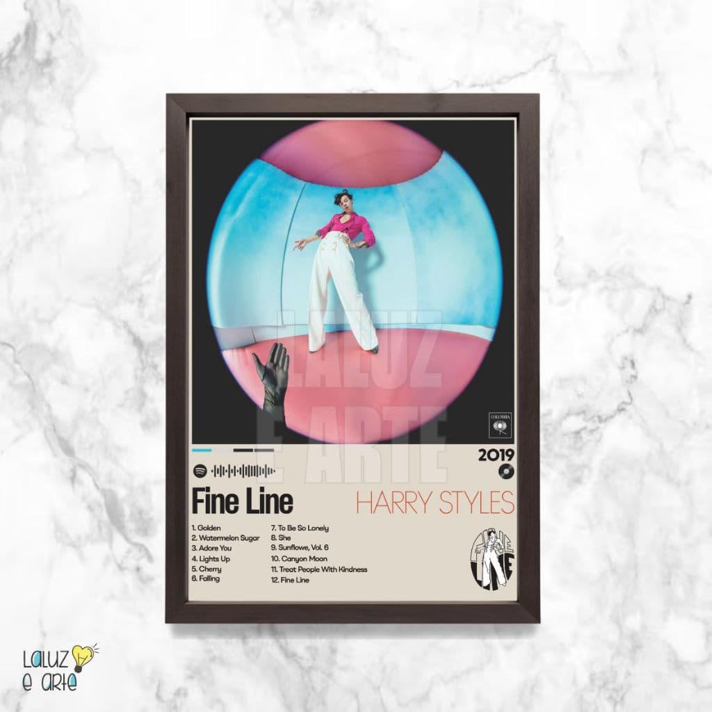 La Luz e Arte\Quadro Música\Harry Styles\Quadro Decorativo\Spotify\Pop Rock\Fine Line\