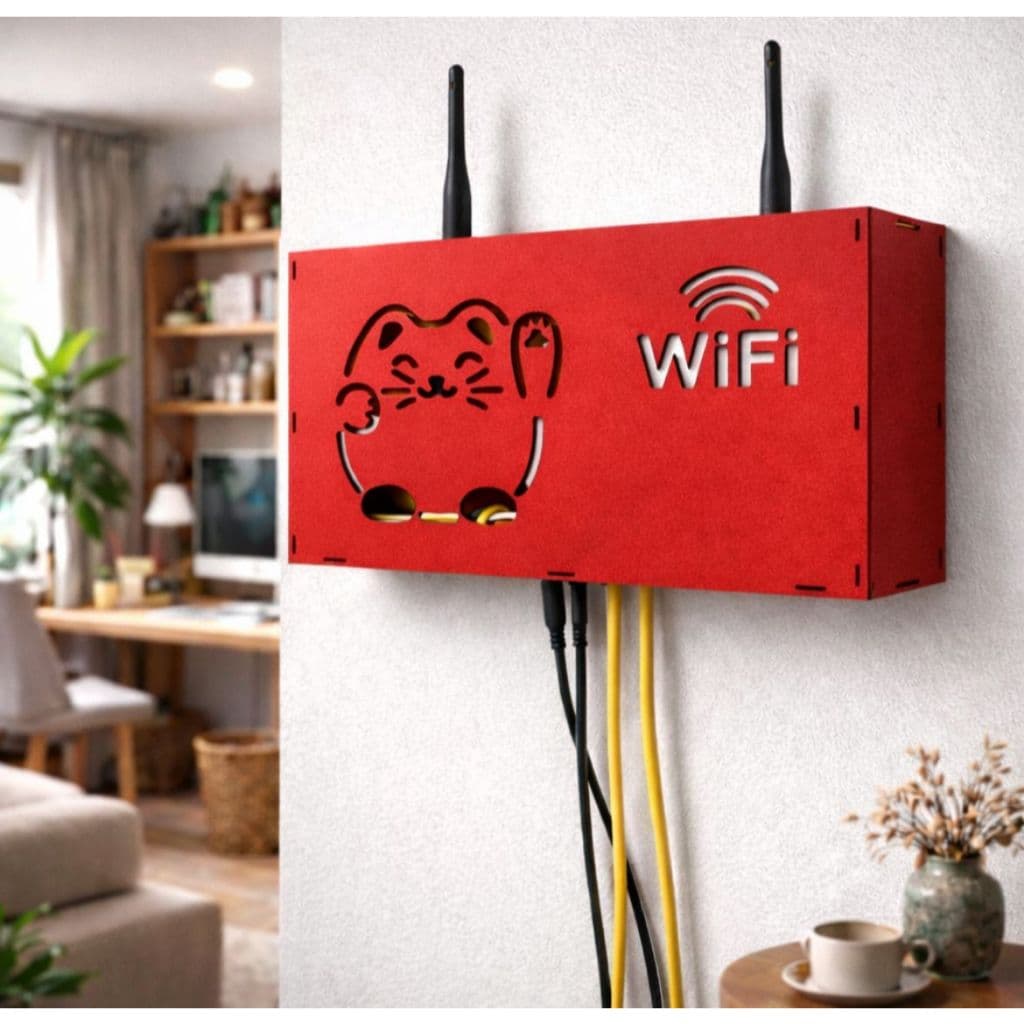 Organizador De Modem e Roteador Wi-Fi MDF Fixação Parede