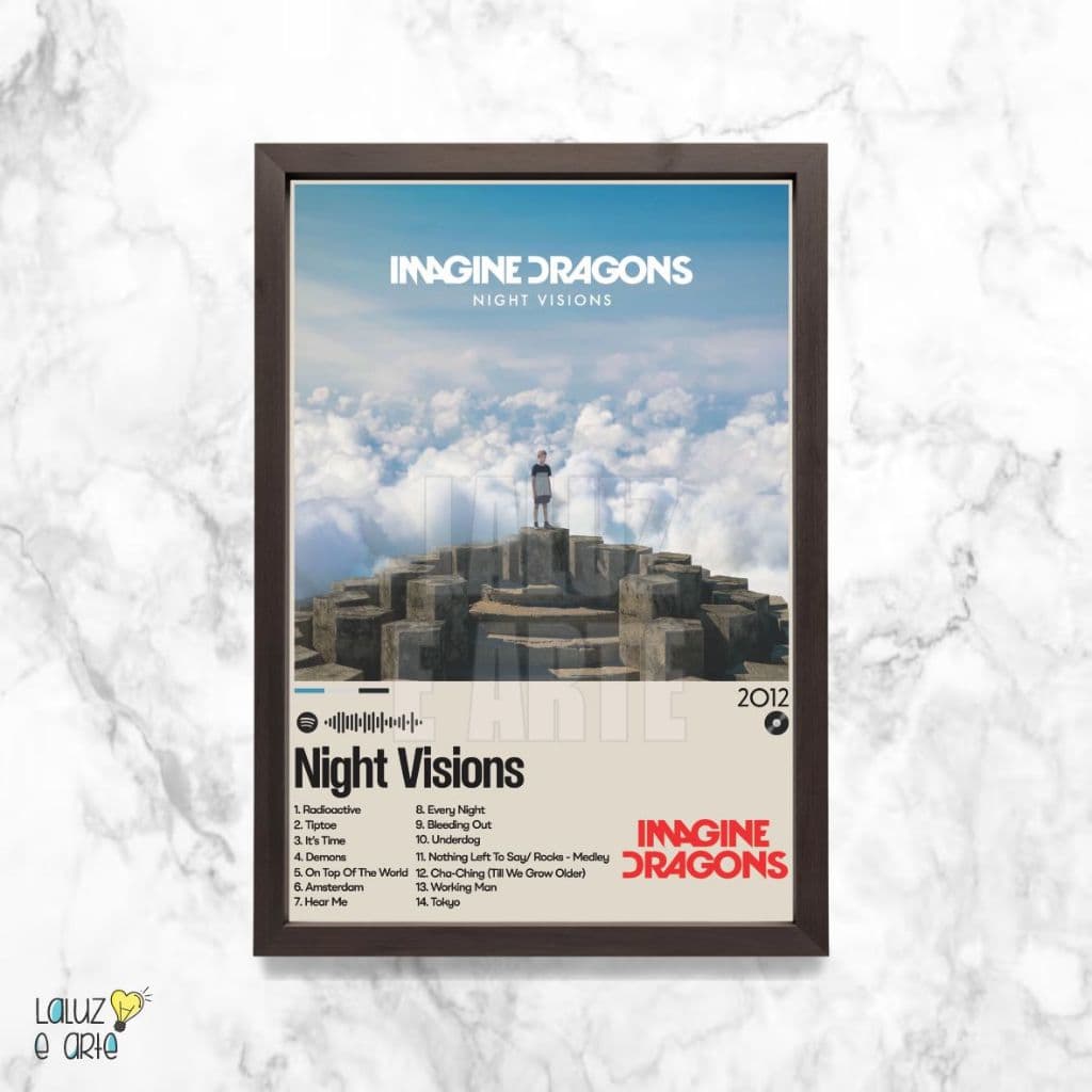La Luz e Arte\Quadro Música\Imagine Dragons\Quadro Decorativo\Spotify\Folk\Hip Hop\Night Visions\