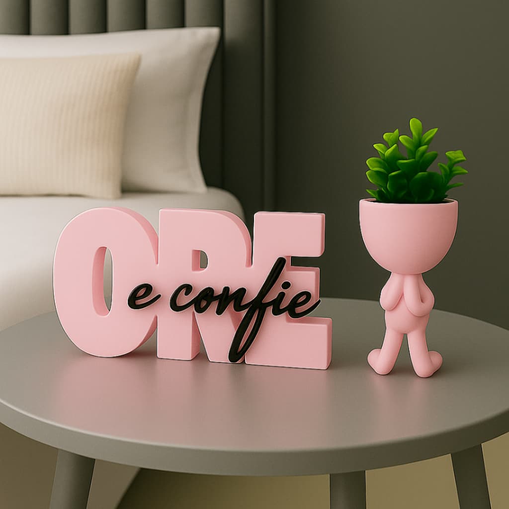 Placa decorativa cantinho da oração Ore e Confie , decoração para quarto ou sala , decore com amor
