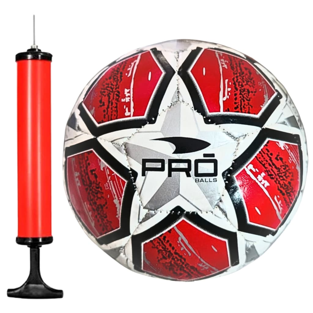 Kit Bola De Futebol Pro Balls Campo N 5 Mais Bomba Com Bico cores Aleatorio