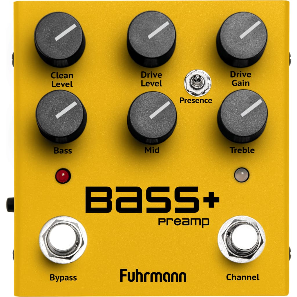 Pedal de Efeito Bass+ Preamp Fuhrmann AMARELO para contra baixo